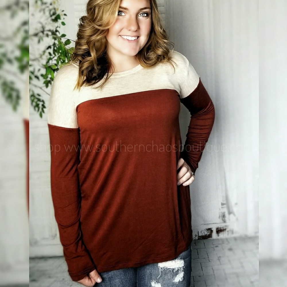 Copper and Cream Block Top
